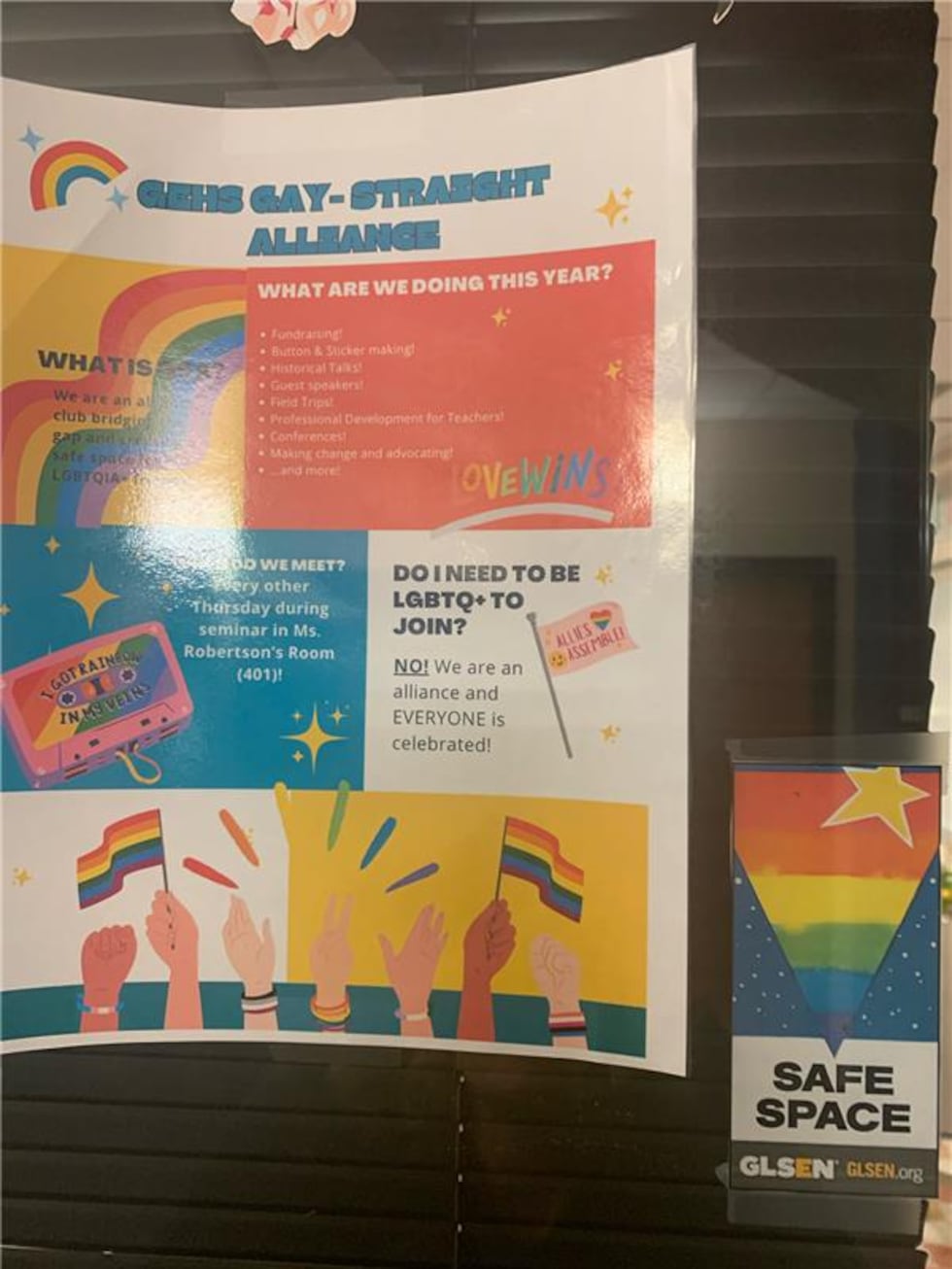Signs Carrie Schmidt saw in the hallway at a school in the Gardner-Edgerton School District.