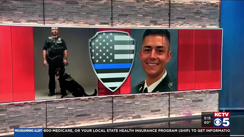 Dozens of first responders gather for a ceremony that honors officers, including two officers...